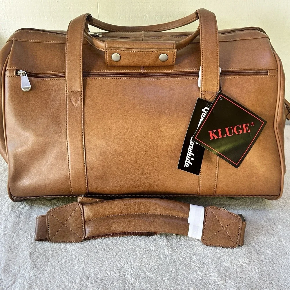 New Kluge Cheyenne Wide Mouth Duffel Bag Cowhide Leather